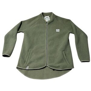 Eivy Women’s Unbored Onboard Fleece Jacket Green Full Zip High-Low Hem Size XL
